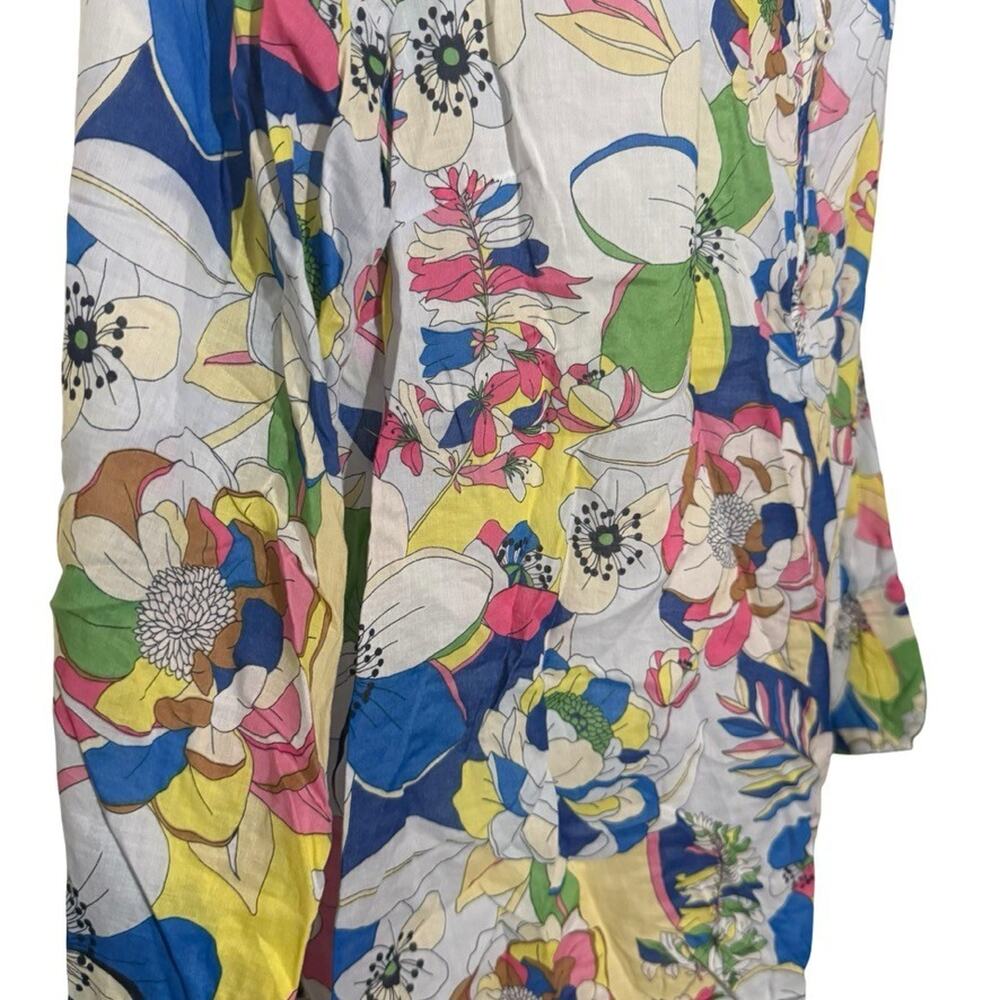 Talbots 100% Cotton Lightweight Floral Colorful Long Sleeve Top Shirt sz XL - Picture 14 of 14